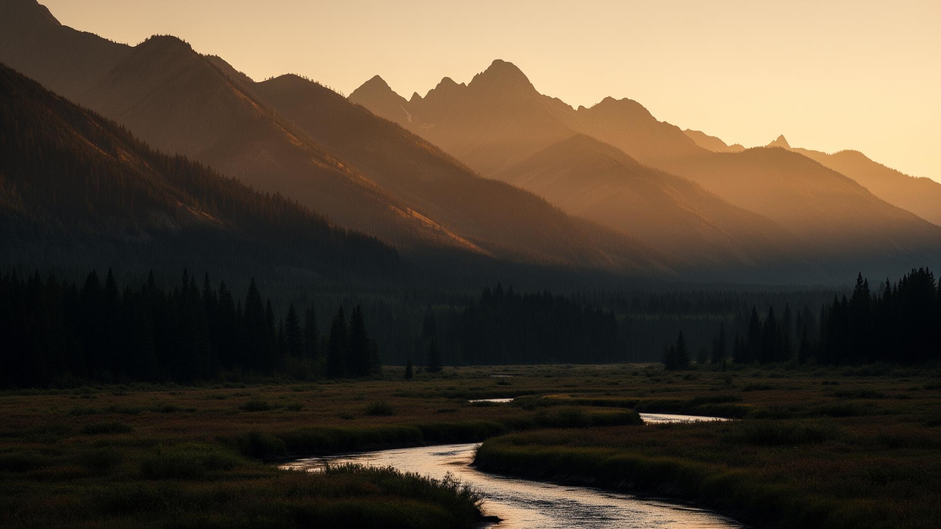 Montana Rockies at golden hour